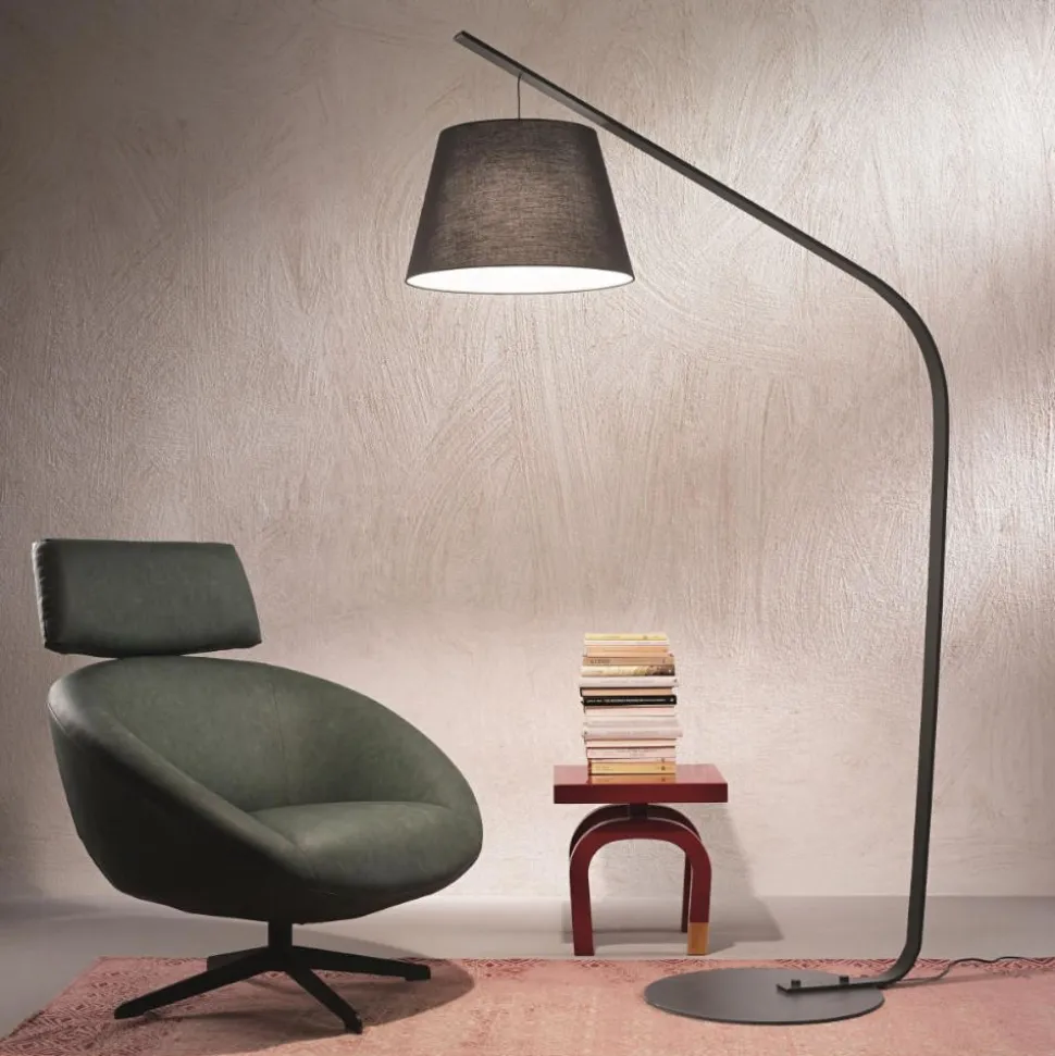 Pt liana ondaluce lampada ad arco nera design per salotto moderno
