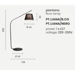 Pt liana ondaluce lampada ad arco nera design per salotto moderno