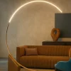 Pt rune ondaluce piantana ad arco design moderno led 3000k oro