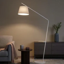 Pt velvet ondaluce lampada da terra ad arco bianca per salotto