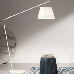 Pt velvet ondaluce lampada da terra ad arco bianca per salotto