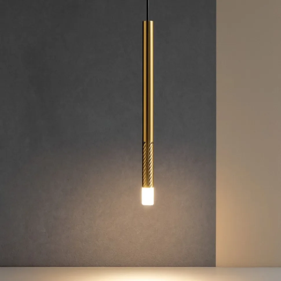 Puccini linea light lampada a sospensione 50cm led 2w 3000k ottone ca108dhgwdi