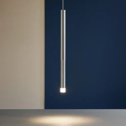 Puccini linea light lampada a sospensione led 3000k cromo 90 cm