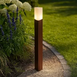 Pulsar pt1 paletto per esterno giardino ip44 marrone corten ideal lux