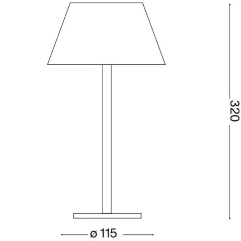 Pure tl ideal lux lampada da tavolino bianca da esterno ricaricabile led 3000k