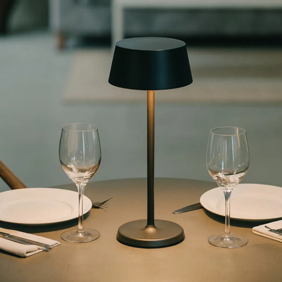 Pure tl ideal lux lampada portatile nera per tavolino