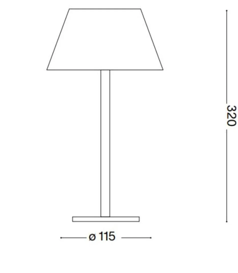 Pure tl ideal lux lampada portatile nera per tavolino