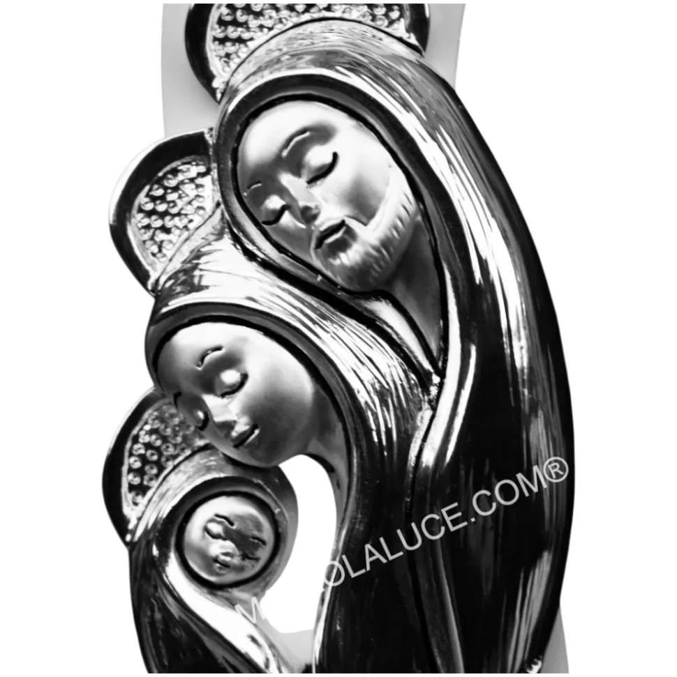 Quadretto camera da letto sacra famiglia 16x6 avorio argento