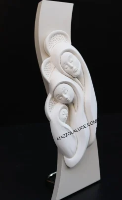 Quadretto capezzale moderno sacra famiglia tortora