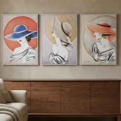 Quadri verticali donne ambiziose 50x70 cornice bianca