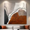 Quadro astratto linea e materia 80x80 moderno dipinto a rilievo
