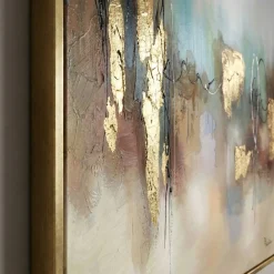 Quadro astratto moderno oro 100x100 per soggiorno