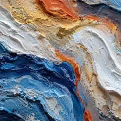 Quadro astratto moderno onde di colore 100x150 cm dipinto materico a rilievo per soggiorno