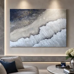 Quadro astratto moderno per salone tela dipinta a rilievo 100x150 cm