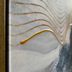 Quadro astratto moderno 150x70 infinito cornice oro per soggiorno