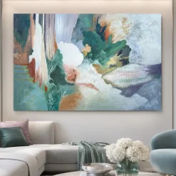 Quadro astratto moderno 100x150 cm tela dipinta materica a rilievo multicolore
