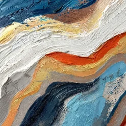Quadro astratto onde di colore 80x120 cm dipinto moderno materico per soggiorno