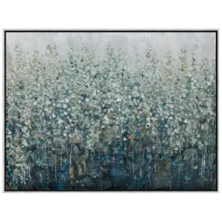 Quadro astratto 90x120 cm foresta pittura in rilievo cornice legno