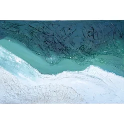Quadro astratto 100x150 cm moderno materico confine acqua