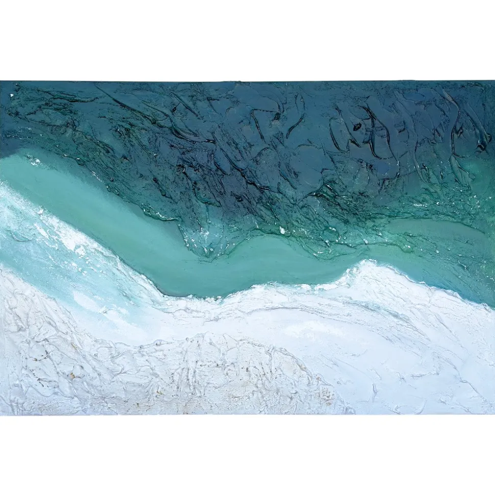 Quadro astratto 100x150 cm moderno materico confine acqua