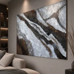Quadro astratto 100x150 cm segni nella pietra dipinto moderno materico