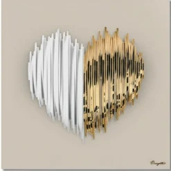 Quadro 3d cuore stilizzato moderno 50x50 bongelli preziosi