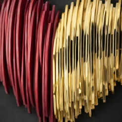Quadro moderno cuore stilizzato 50x50 bero rosso oro bongelli preziosi
