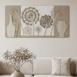 Quadro moderno legno 120x60 per soggiorno bianco rovere