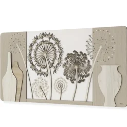 Quadro moderno legno 120x60 per soggiorno bianco rovere