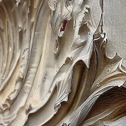 Quadro moderno stampa su tela onde beige 77x143