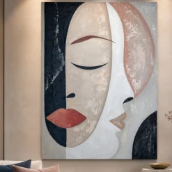 Quadro moderno sussurri interiori 80x120 dipinto materico a rilievo