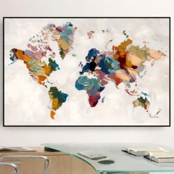 Quadro plafinfero moderno multicolor 120x80 dipinto a mano con cornice