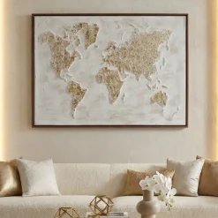 Quadro plafonisfero oro decorazione a rilievo cornice legno 92x122