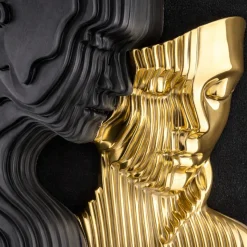 Quadro scultura coppia stilizzata oro nero 50x50 moderno bongelli preziosi