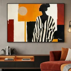 Quadro silhouette elegangte moderno dipinto con cornice 120x80