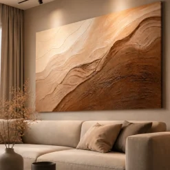 Quadro trame di sabbia 100x150 cm astratto dipinto materico a rilievo