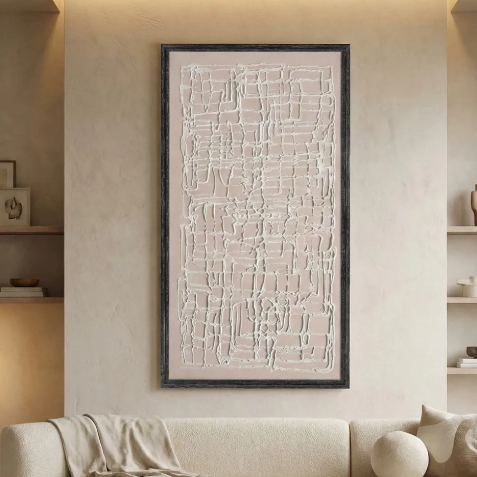 Quadro verticale astratto moderno decorato con cornice 60x120