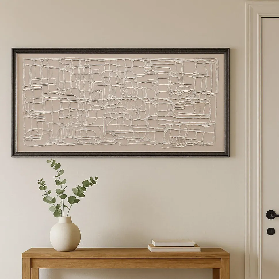 Quadro verticale astratto moderno decorato con cornice 60x120