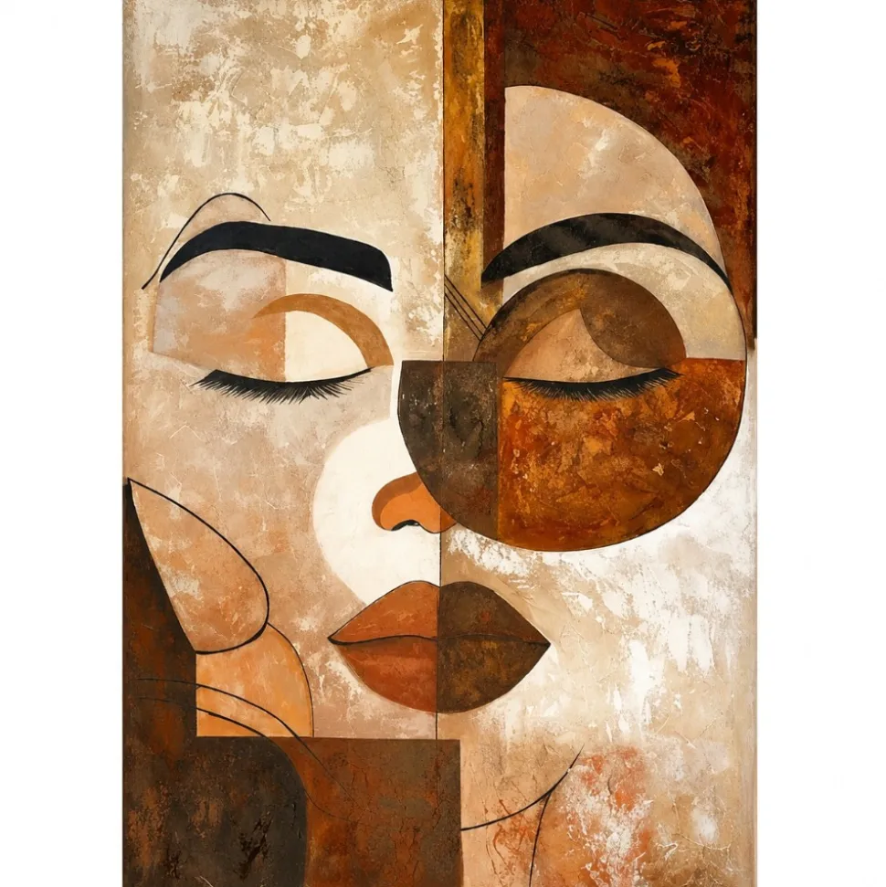 Quadro verticale materico geometrie dell’anima 100x150 per salotto