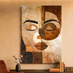 Quadro verticale materico geometrie dell’anima dipinto a rilievo 80x120 cm