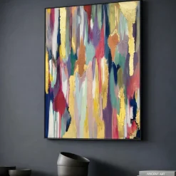 Quadro verticale 80x120 cascata cromatica astratto moderno