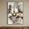 Quadro verticale 50x70 citta astratta moderna decorata