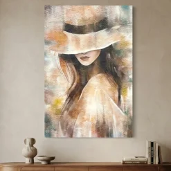Quadro verticale 60x90 la donna del mistero tela decorata