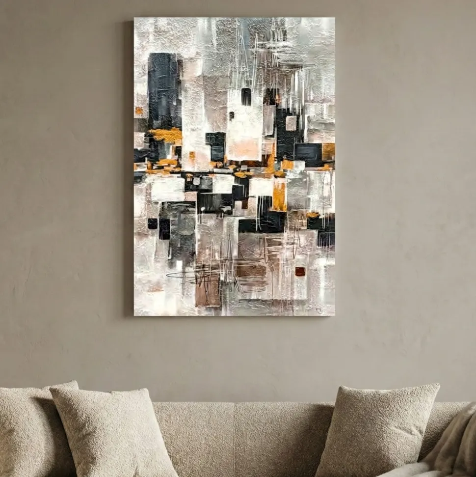 Quadro verticale 60x90 moderno citta astratta decorato
