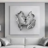 Quadro volti 3d bianco argento moderno 50x50 bongelli preziosi