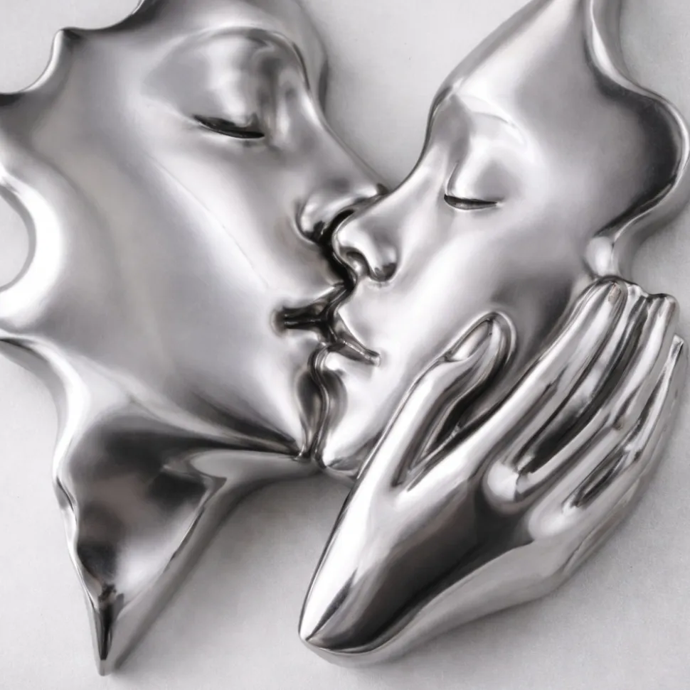 Quadro volti 3d bianco argento moderno 50x50 bongelli preziosi