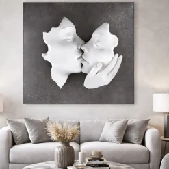 Quadro volti 3d moderno scultura marmorino 50x50cm bongelli preziosi