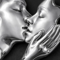 Quadro volti 3d scultura argento nero 50x50 bongelli preziosi