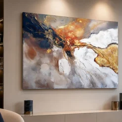 Quadro 100x150 cm astratto moderno dipinto su tela materico