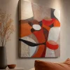 Quadro 120x120 cm danza di forme astratto moderno dipinto a rilievo quadrato